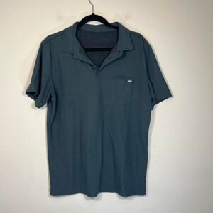 Vuori Men's Polo Shirt Medium Blue Performance Short Sleeve Athletic Casual